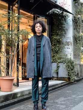 「N.HOOLYWOOD（N.ハリウッド）のアイテム（チェスターコート）」を使った、kodona_tokyoさん（メンズ・165cm）の秋コーディネート