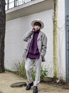「DRIES VAN NOTEN（ドリスヴァンノッテン）のアイテム（ジャケット/アウター）」を使った、kodona_tokyoさん（メンズ・160cm）の冬コーディネート