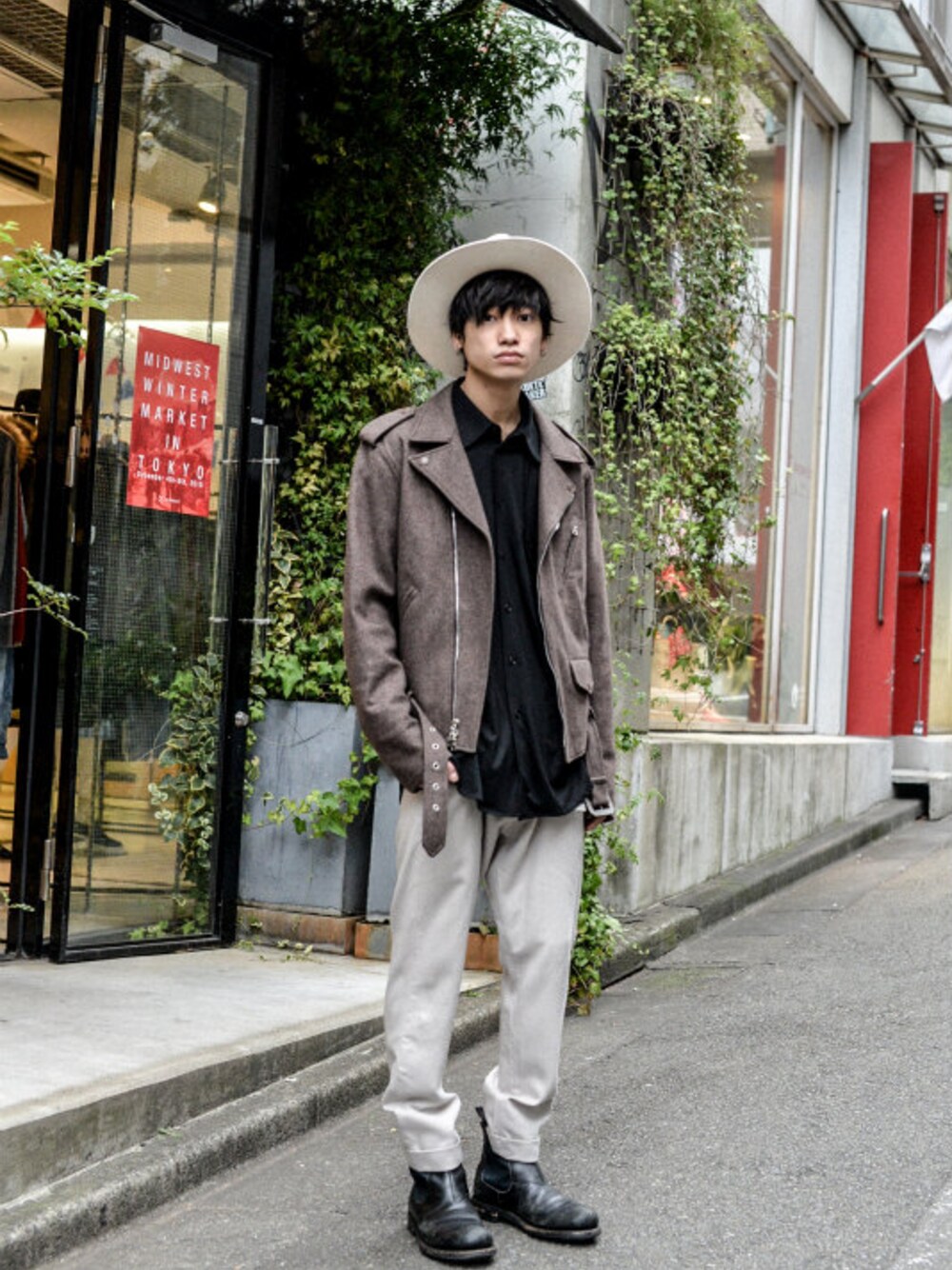 「A BATHING APEのA BATHING APE - Wool Riders Jacket（size - M）¥20500+tax（ライダースジャケット、ブラウン系）」を使った、kodona_tokyoさん（メンズ・170cm）の冬コーディネートの1枚目の写真
