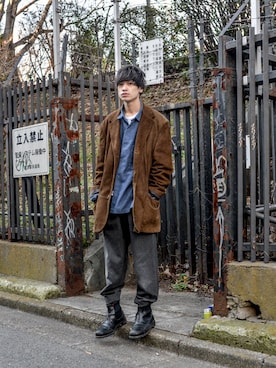 「SUNSEA（サンシー）のアイテム」を使った、kodona_tokyoさん（メンズ・168cm）の冬コーディネート