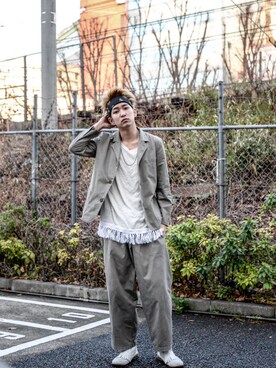 「WhoWhat（フーワット）のアイテム（セットアップ）」を使った、kodona_tokyoさん（メンズ・181cm）の冬コーディネート