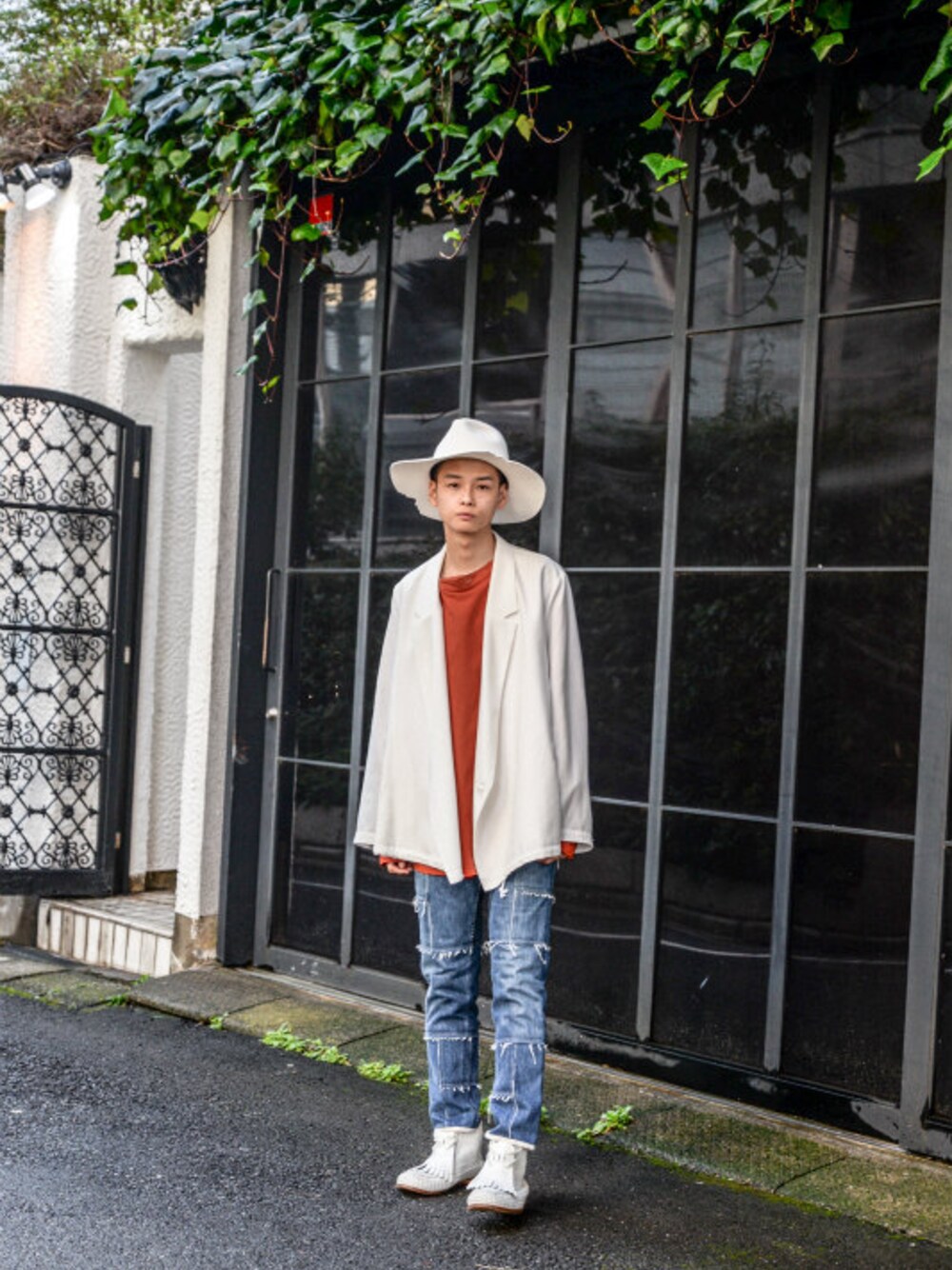 「Edwina HorlのEdwina Horl - Desgin Jacket（size - M）¥26500+tax（テーラードジャケット、ホワイト系）」を使った、kodona_tokyoさん（メンズ・173cm）の春コーディネートの1枚目の写真