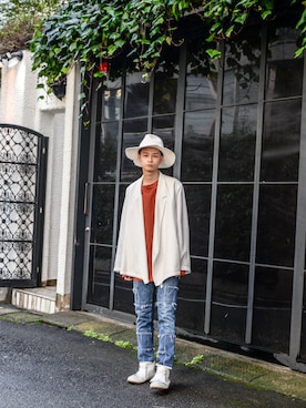 「Edwina Horl（エドウィナホール）のアイテム（テーラードジャケット）」を使った、kodona_tokyoさん（メンズ・173cm）の春コーディネート