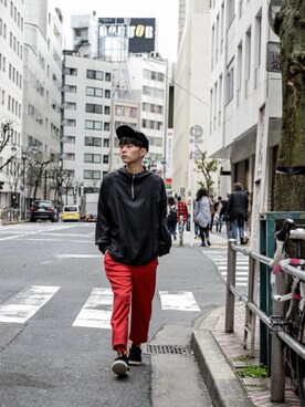 「URU（ウル）のアイテム（その他アウター）」を使った、kodona_tokyoさん（メンズ・176cm）の春コーディネート