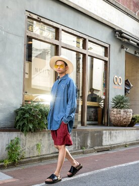 「NEONSIGN（ネオンサイン）のアイテム（トップス）」を使った、kodona_tokyoさん（メンズ・173cm）の春コーディネート