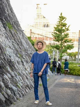 「SUNSEA（サンシー）のアイテム」を使った、kodona_tokyoさん（メンズ・173cm）の夏コーディネート