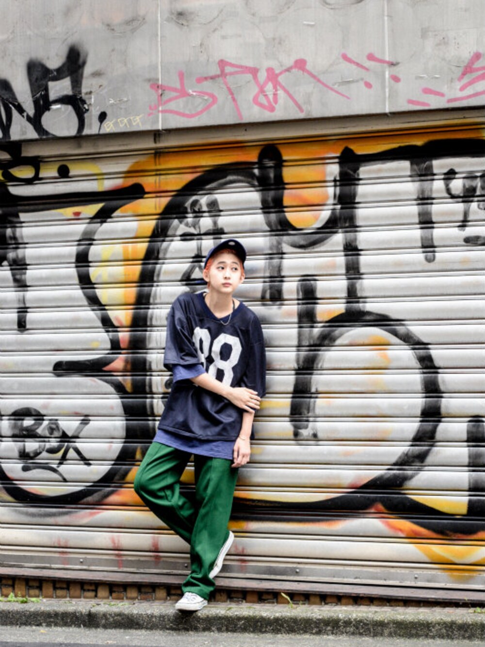 「SASQUATCHfabrix.のSASQUATCHfabrix. - Layered Mesh Cut&Sew（size - L）¥11000+tax（Tシャツ/カットソー、ブラック系）」を使った、kodona_tokyoさん（レディース・160cm）の夏コーディネートの1枚目の写真