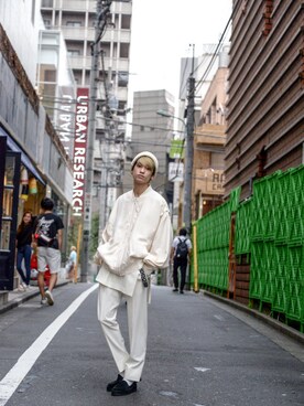 「NEONSIGN（ネオンサイン）のアイテム（その他パンツ）」を使った、kodona_tokyoさん（メンズ・168cm）の秋コーディネート