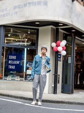 「Maison Kitsune（メゾンキツネ）のアイテム（ジャケット/アウター）」を使った、kodona_tokyoさん（メンズ・173cm）の秋コーディネート
