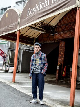「JUNYA WATANABE MAN（ジュンヤワタナベマン）のアイテム（ニット/セーター）」を使った、kodona_tokyoさん（メンズ・177cm）の秋コーディネート