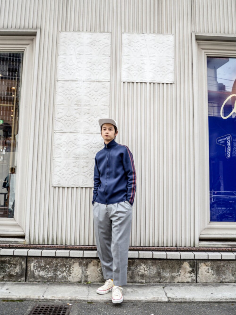 「JIL SANDERのJIL SANDER - Jersey Zip Blouson（size - 48）¥26500+tax（ジャージ、ブルー系）」を使った、kodona_tokyoさん（メンズ・173cm）の秋コーディネートの1枚目の写真