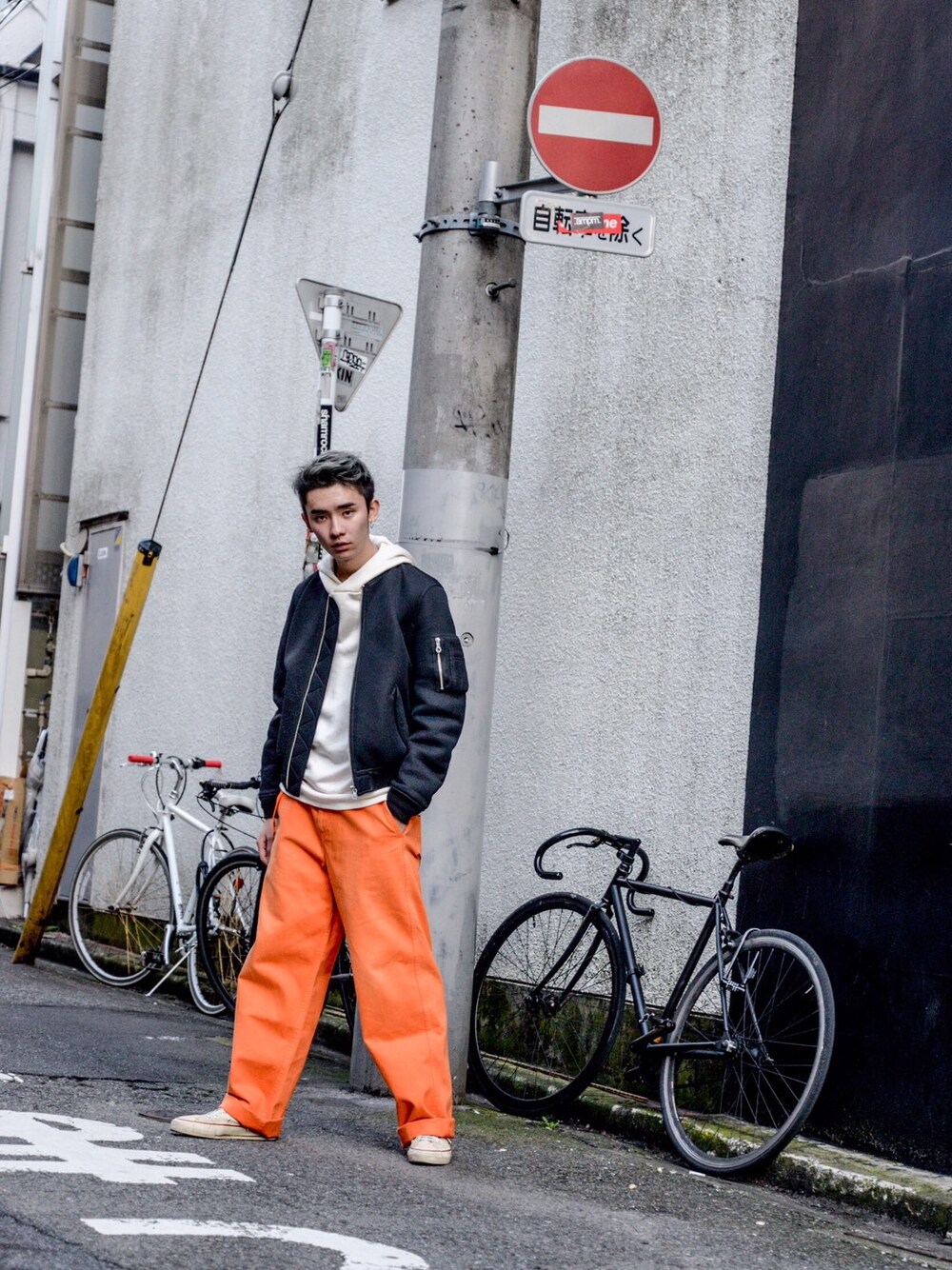 「PHENOMENONのPHENOMENON - Punching Ma-1（size - L）¥15500+tax（ブルゾン、ブラック系）」を使った、kodona_tokyoさん（メンズ・177cm）の秋コーディネートの1枚目の写真
