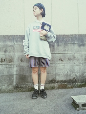 「アイテム（ハンチング/ベレー帽）」を使った、善さん（レディース・157cm・10代）の夏コーディネート
