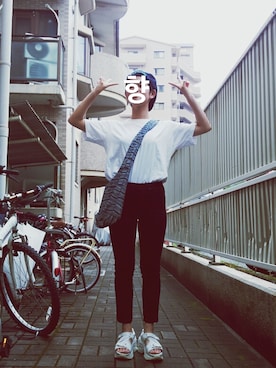 「アイテム（ハンチング/ベレー帽）」を使った、善さん（レディース・157cm・10代）の夏コーディネート
