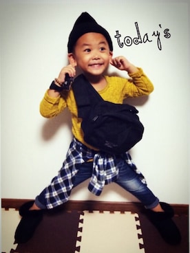 「Marc by Marc Jacobs（マークバイマークジェイコブス）のアイテム（バッグ）」を使った、mim୧⍢⃝୨さん（キッズ・110cm）の秋コーディネート