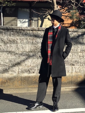 「Lui's（ルイス）のアイテム（デニムジャケット）」を使った、隼人さん（メンズ・183cm）の冬コーディネート