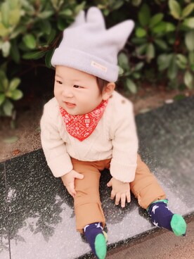 「babygap」｜「アイテム（チノパンツ）」を使った、Milanさん（キッズ・80cm）の秋コーディネート