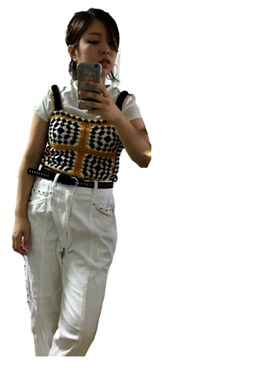 「MONKI（モンキ）のアイテム（キャミソール）」を使った、acho さん（レディース・147cm）の夏コーディネート