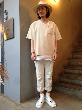 「CLASS（クラス）のアイテム（Tシャツ/カットソー）」を使った、ばやしーさん（メンズ・178cm）の夏コーディネート