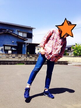 「シャツ デニムパンツ」｜鮎子さん（レディース・163cm）の春コーディネート