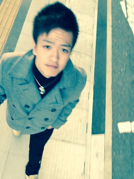 「アイテム（ピーコート）」を使った、SHIGEさん（メンズ・177cm・10代）の冬コーディネート