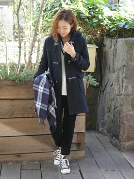 「JOURNAL STANDARD relume（ジャーナルスタンダード　レリューム）のアイテム（ダッフルコート）」を使った、AYAKAさん（レディース・167cm）の秋コーディネート