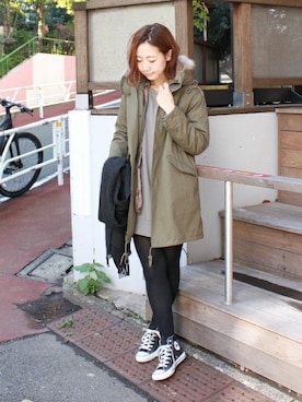 「JOURNAL STANDARD relume（ジャーナルスタンダード　レリューム）のアイテム（モッズコート）」を使った、AYAKAさん（レディース・167cm）の秋コーディネート