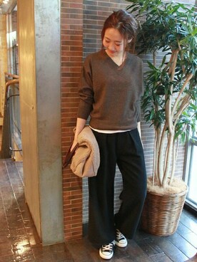 「カシミヤ」｜AYAKAさん（レディース・167cm）の冬コーディネート