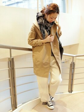 「フード」｜AYAKAさん（レディース・167cm）の冬コーディネート