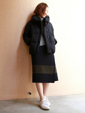 「膝丈スカート」｜AYAKAさん（レディース・167cm）の秋コーディネート