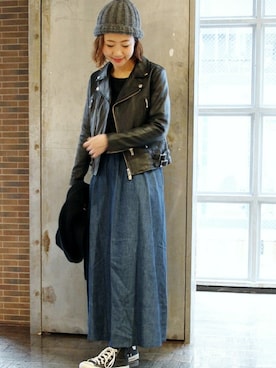 「JOURNAL STANDARD（ジャーナルスタンダード）のアイテム（帽子）」を使った、AYAKAさん（レディース・167cm）の秋コーディネート