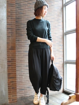 「EASTPAK（イーストパック ）のアイテム」を使った、AYAKAさん（レディース・167cm）の秋コーディネート