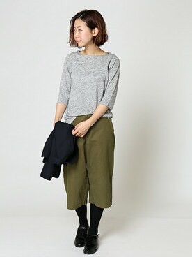 「紺ジャケット」｜「アイテム（ジャケット/アウター）」を使った、AYAKAさん（レディース・167cm）の冬コーディネート