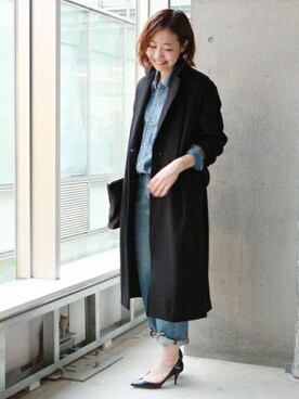 「デニム オン デニム」｜「アイテム（その他アウター）」を使った、AYAKAさん（レディース・167cm）の秋コーディネート