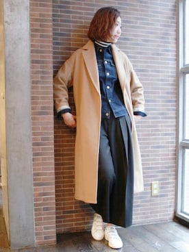 「JOURNAL STANDARD（ジャーナルスタンダード）のアイテム（デニムジャケット）」を使った、AYAKAさん（レディース・167cm）の冬コーディネート