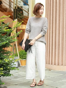 「クロップドパンツ」｜AYAKAさん（レディース・167cm）の冬コーディネート