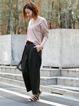 「クロップドパンツ」｜AYAKAさん（レディース・167cm）の冬コーディネート