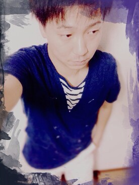 「GU（ジーユー）のアイテム（チノパンツ、ホワイト系）」を使った、ken4さん（メンズ）の夏コーディネート