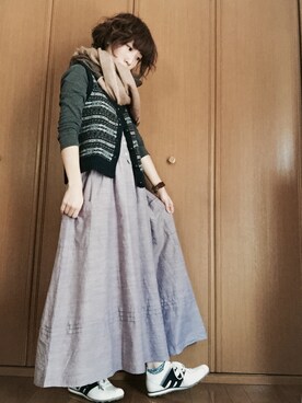「mobus（モーブス）のアイテム」を使った、のばーとさん（レディース・156cm）の秋コーディネート