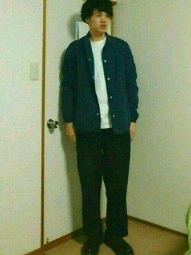 「Dr. Martens（ドクターマーチン）のDr.Martens (ドクターマーチン)/1461 3EYE GIBSON SHOES（その他シューズ）」を使った、pekoさん（メンズ・174cm）の冬コーディネート