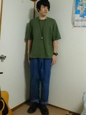 「Dr. Martens（ドクターマーチン）のDr.Martens (ドクターマーチン)/1461 3EYE GIBSON SHOES（その他シューズ）」を使った、pekoさん（メンズ・174cm）の春コーディネート