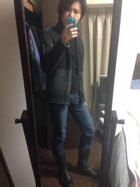 「D&G（ディーアンドジー）のアイテム（ジャケット/アウター）」を使った、ぺいちゃんさん（メンズ・173cm）の冬コーディネート
