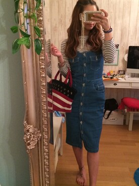 「星条旗」｜「アイテム（ワンピース/ドレス）」を使った、kei♡さん（レディース・160cm）の春コーディネート