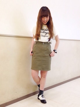 「E hyphen world gallery（イーハイフンワールドギャラリー）のアイテム」を使った、noiriさん（レディース・161cm）の春コーディネート