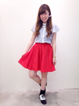 「赤いスカート」｜noiriさん（レディース・161cm）の春コーディネート