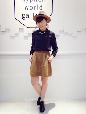 「E hyphen world gallery（イーハイフンワールドギャラリー）のアイテム」を使った、noiriさん（レディース・161cm）の秋コーディネート