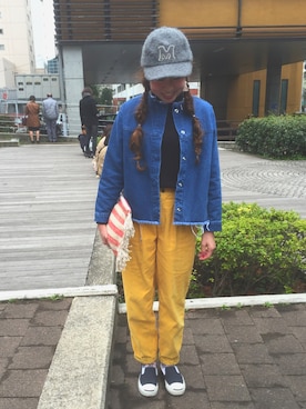 「OVERRIDE（オーバーライド）のアイテム（キャップ）」を使った、noiriさん（レディース・161cm）の春コーディネート