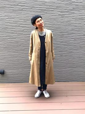 「yuni（ユニ　）のアイテム（トレンチコート）」を使った、むぅさん（レディース・162cm）の冬コーディネート