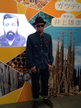 「アイテム（サングラス）」を使った、ドイツ大輔さん（メンズ・174cm）の春コーディネート