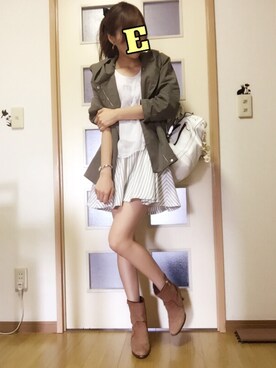 「DIANA」｜「アイテム（ブルゾン）」を使った、Erikaさん（レディース・165cm）の秋コーディネート